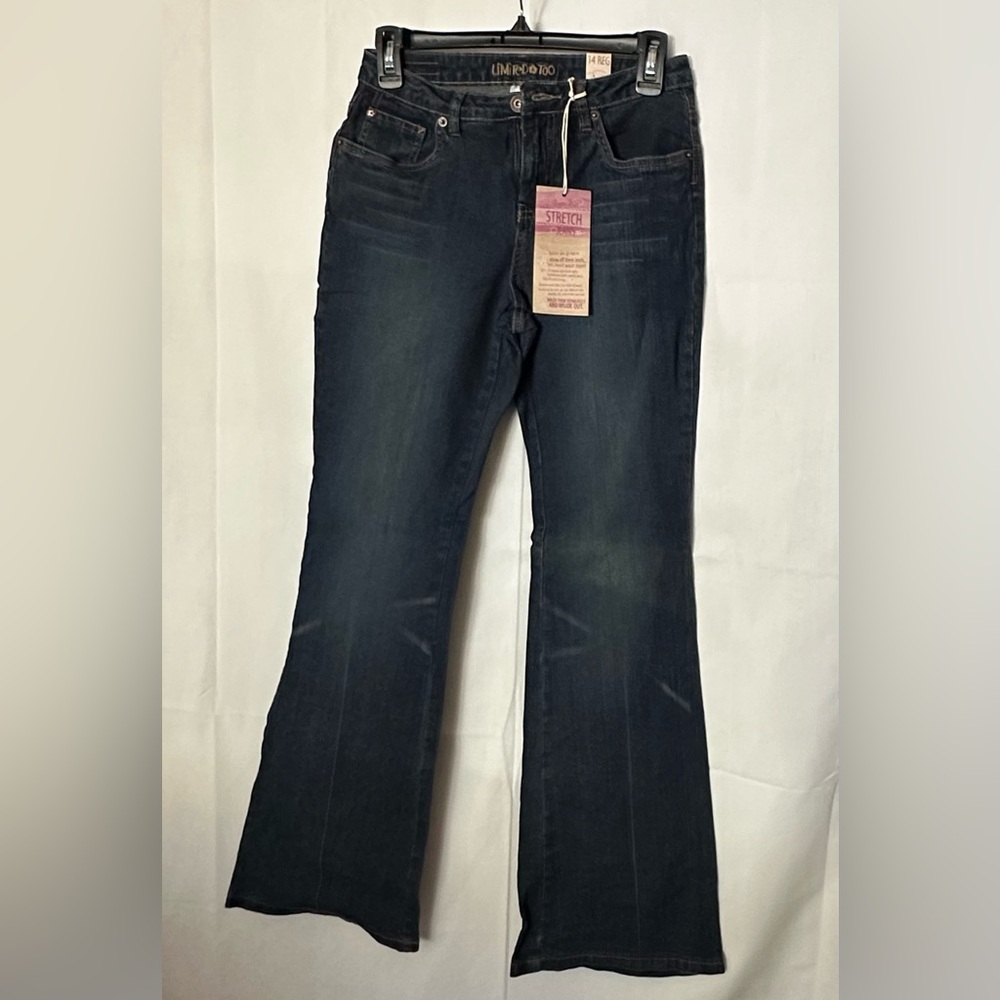 77- NEW Limited Too Super Hip Stretch Jeans Flare Leg Size 14 REG (Junior)